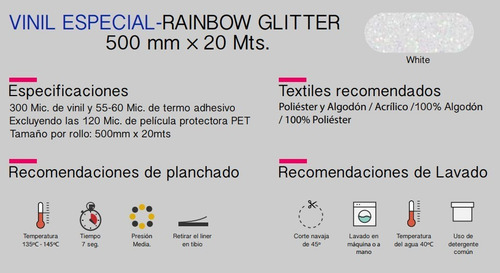 Imagen 2 de 2 de Vinil Textil De Detalle Colormake Glitter 5 Metros
