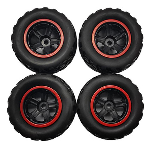 4 Piezas De Neumáticos De Rueda De Coche Rc Para Negro Rojo