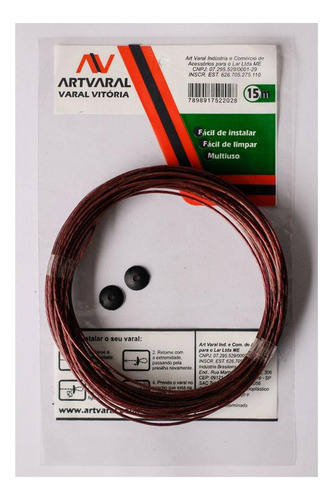 Varal Aco Vitoria Revestido Pvc 15m X1,65  1.01.003