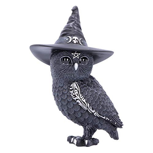 Figura De Búho Oculto Owlocen, 13.5 Cm, Negra