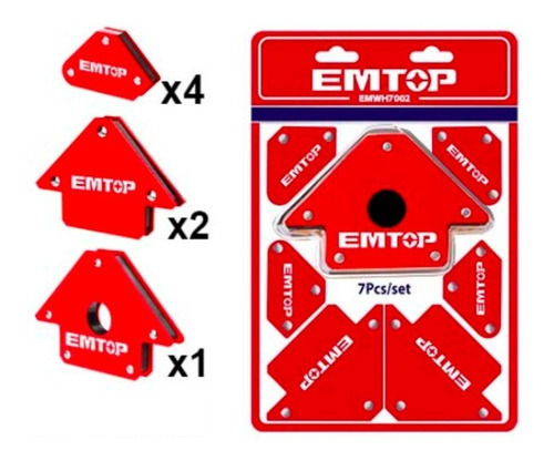 Juego De Escuadras Magneticas 7 Piezas Emtop