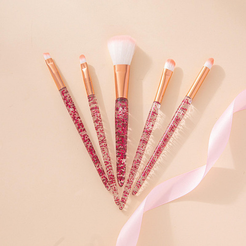 Conjunto De 5 Pinceles De Maquillaje Con Brillo Deslumbrante