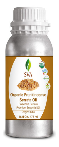 Aceite Esencial De Incienso Sva Organics, 473 Ml, 100% Orgán