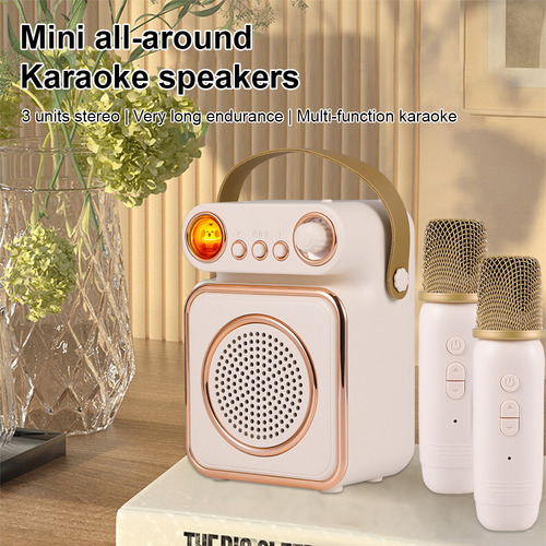 Set Inalámbrico De Micrófono Y Altavoz Para Karaoke Con Luz