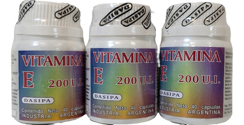 Vitamina E 200 Ui Pack 3 X 40 Comprimidos Dasipa