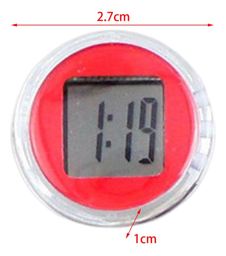 Mini Reloj Digital Para Motocicleta, Reloj Adhesivo Con Rojo