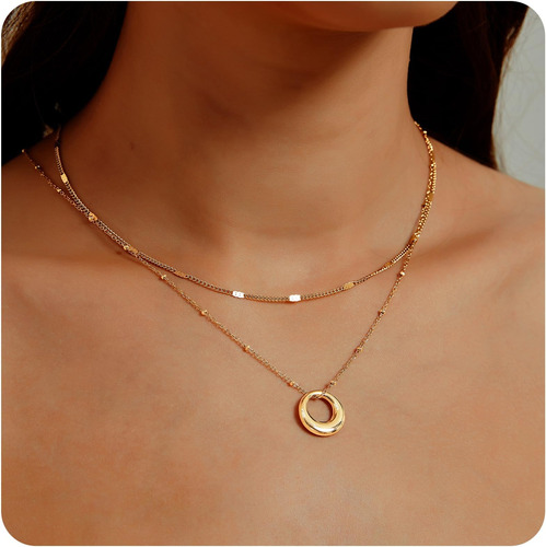 Hichoker Collares En Capas De Oro Para Mujer, Collares Chapa