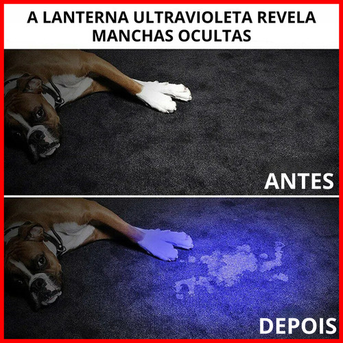 Lanterna Uv Ultravioleta Led Unhas Escorpião Notas Falsas Recarregável Tática Potente Com Zoom Multi9dad3s