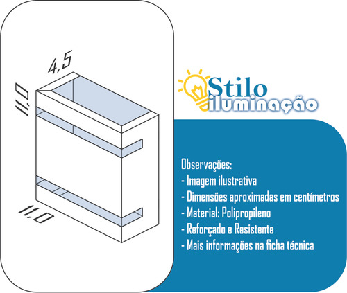 Arandela Externa Muro Parede Moderna 2 Fachos 2 Frisos + Led