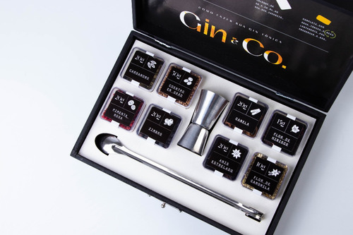 Imagem 6 de 10 de Kit Gin 8 Especiarias + Colher + Dosador + 2 Taças + Brindes