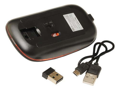 Mouse Dual Recargable Inalámbrico Bluetooth Tecmaster Negro