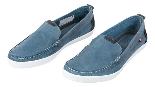 Mocasines Nauticos Cuero Iacovo Azul Zurich