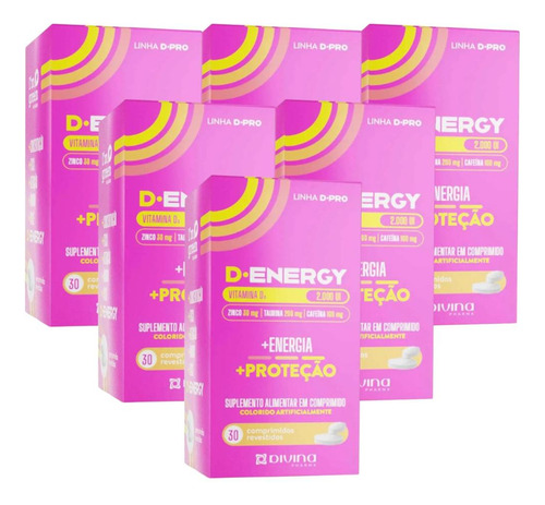 Kit D-energy Com 6 Caixas De 30 Comprimidos Cada