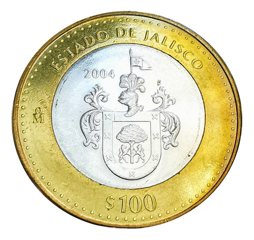 100 Pesos Estado Jalisco 1ra Fase Bimetálica 2004