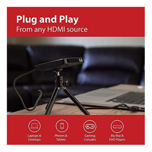Magnasonic Led Pocket Pico Proyector De Video, Hdmi