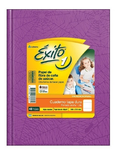 Cuaderno Exito Tapa Dura X48 Hojas Rayadas Lila 16 X21cm