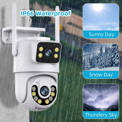 Kit 6 Camera Segurança A29 Yoosee Prova D'agua Lente Dupla Cor Branco