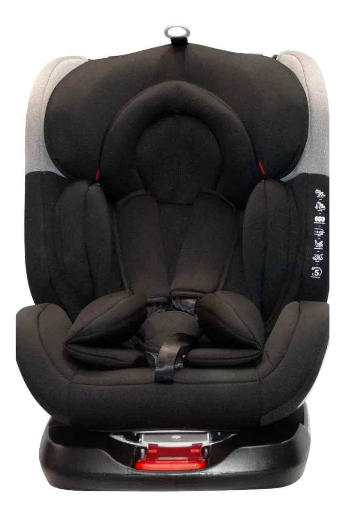Cadeira De Bebe Para Carro com Isofix, 0 a 36 kg, Reclinavel Preto/cinza Prime 360° - Premium Baby