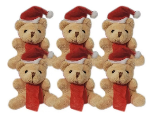 Urso De Pelúcia Chaveiro De Natal Atacado -  Kit Com 6 