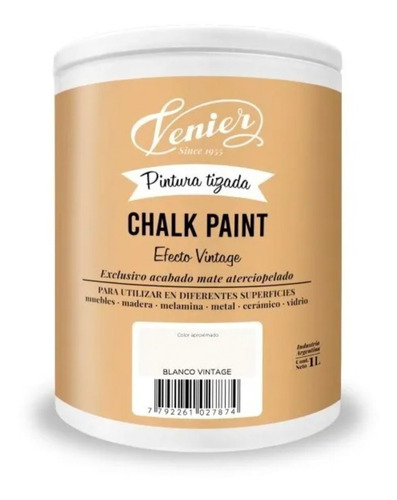 Chalk Paint Venier Pintura Tizada Vintage 8 Colores 1 Litro