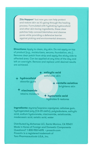 Parches Proactiv Zits Happen Patches 30pz Americano Todo Tipo De Piel Día/noche