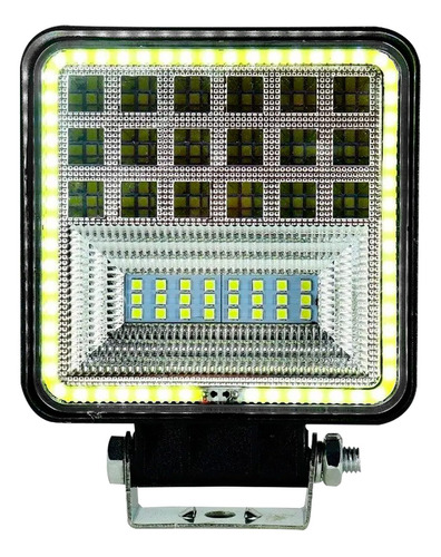 Faro Cuadrado 42 Led + Ojo De Angel 3030 Smd 12/24v Premium