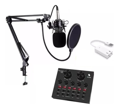 Imagen 1 de 10 de Microfono Con Brazo Estudio Condensador Y Consola De Sonido 