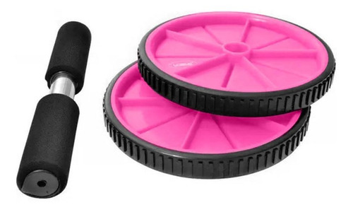 Roda Para Exercício Abdominal Lombar Exercise Whell - Liveup Cor Rosa