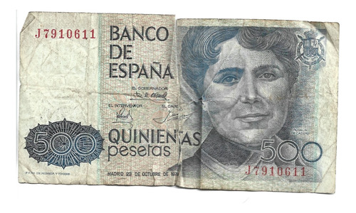 Liquido Billete De España 500 Pesetas 1979 Reparado