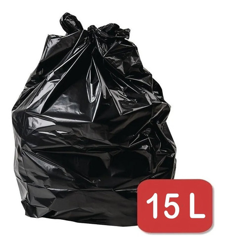 Saco Para Lixo 15 Litros 39x58 Em Rolo C/ 100 Uni Reforçado Cor Preto