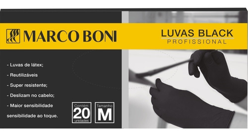 Kit Luvas Latex M Marco Boni 20caixas Com 10un Total 200un
