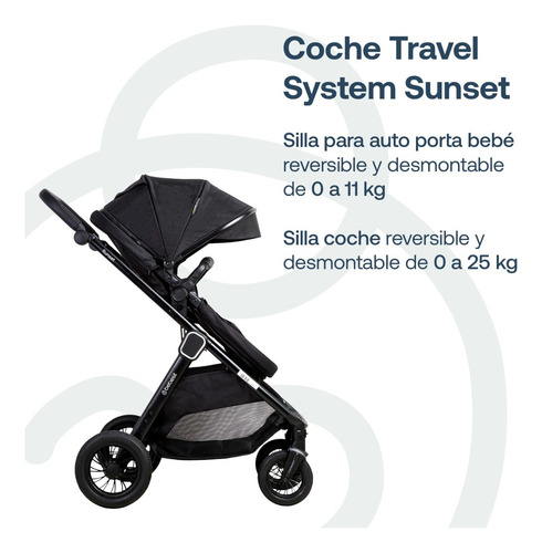 Carriola Bebesit Travel System Sunset Isofix Negro