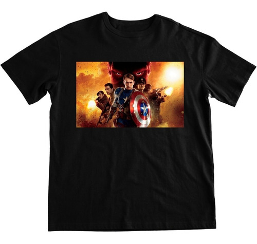 Polera Hombre Algodon Premium Capitan America Marvel Ucm 30