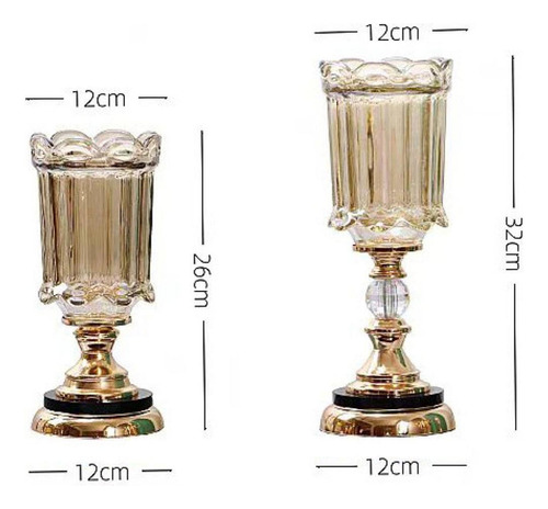 Jarrón De Cristal Con Flores, Elegante Soporte Para Corto