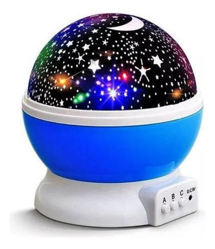 Velador Lampara Luz De Noche Proyector Estrellas Color Azul