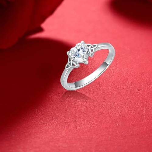 Anillos Corazón Nudo Celta Para Mujer Plata De Ley