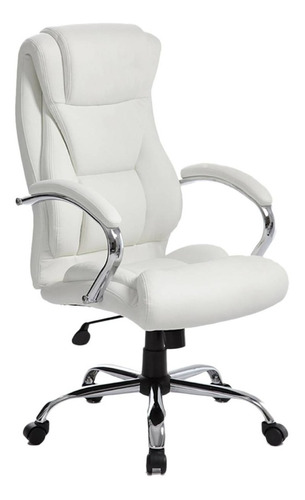 Silla Oficina Escritorio Gerencial Premium Newmo Perla Color Blanco