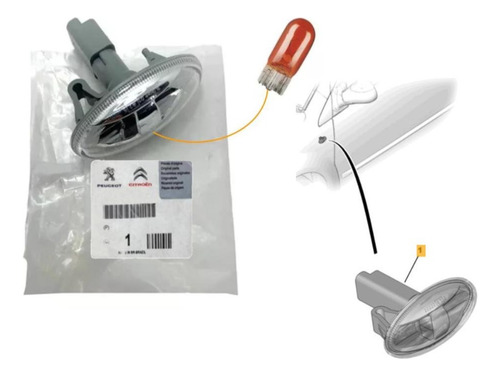 Lanterna Pisca Seta Lateral Peugeot 206 207 407 Partner