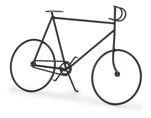 Escultura Bicicleta Em Metal Preta Decoração Minimalista