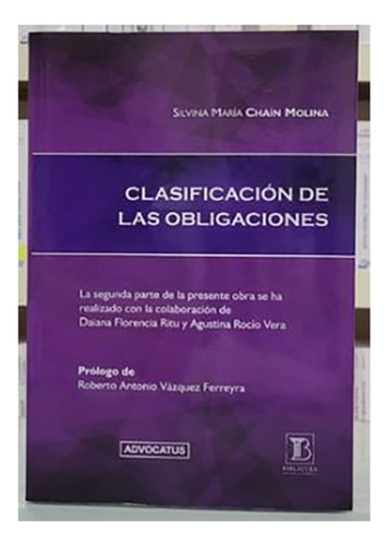 Clasificación De Las Obligaciones  - Chain Molina, Silvina