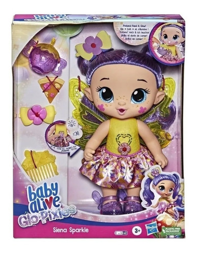 Nova Boneca Baby Alive Glopixies Siena Sparkle F2593 Hasbro 