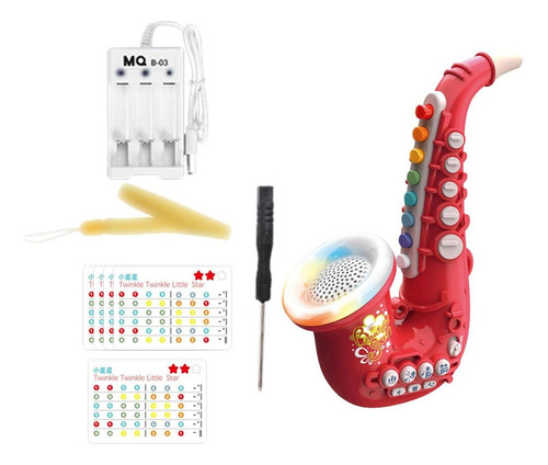 Juguete De Saxofón Con Carga Usb Con Luz Y Sonido, Juguetes