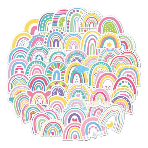 50pack Aesthetic Boho Rainbow Stickers Water Bottles 319qp