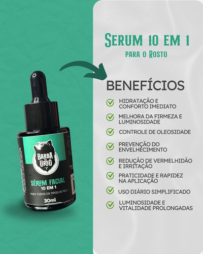 Kit Serum E Mousse Facial Barba De Urso Tipo De Pele Todo Tipo De Pele