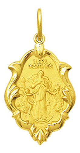 Medalha Nossa Senhora Desatadora Dos Nós Ouro 2,10cm 1,30g