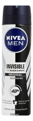Kit 3 Nivea Black & White Desodorante Men Spray 150 Ml