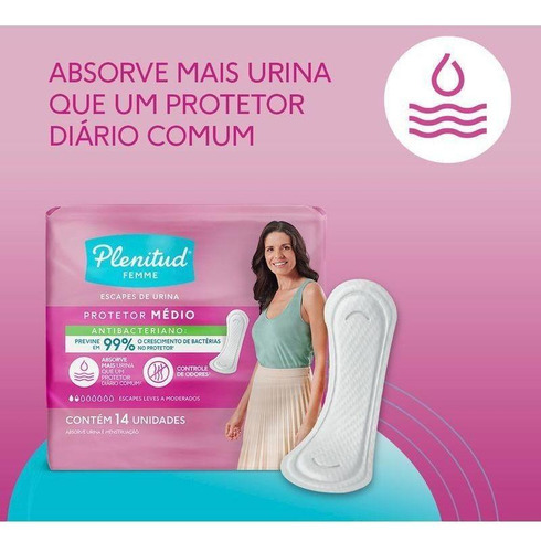 Kit C/ 6 Protetores Diarios Plenitud Femme Medio 14un