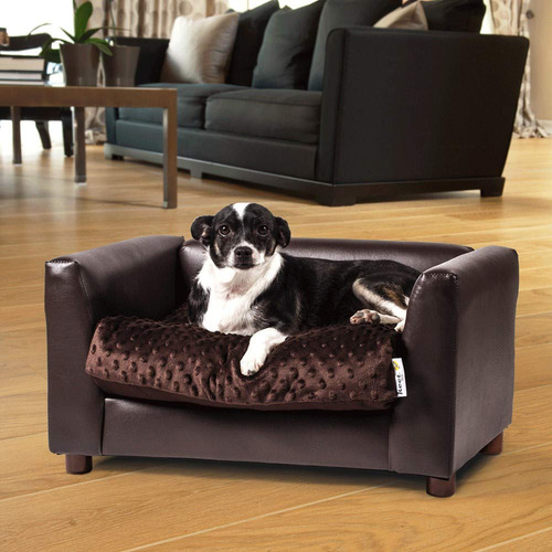 Sofá Cama Para Mascotas Mullido Color Chocolate Tamaño Peque