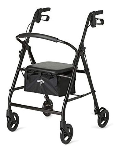 Medline -andador De Aluminio Con Asiento Plegable Con Ruedas