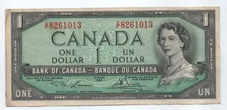 Billete Banco De Canada 1 Dollar 1954